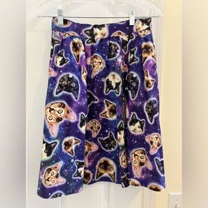Small Retrolicious space cats skater skirt